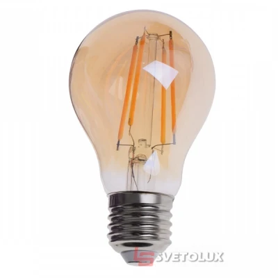 Лампа светодиодная Brille LED E27 8W WW A60 COG (мат. золото)