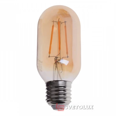 Лампа светодиодная Brille LED E27 6W WW T45 COG (мат. золото)