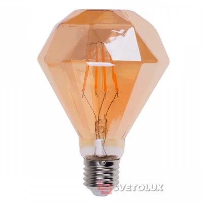 Лампа світлодіодна Brille LED E27 6W WW PZ95 COG (мат. золото)