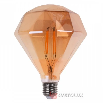 Лампа светодиодная Brille LED E27 8W WW PZ125 COG (мат. золото)