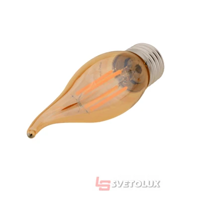 Лампа LED E27 6W WW C35-T COG (мат.золото) 220V Brille