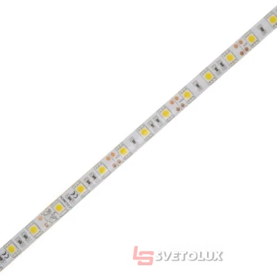 Светодиодная лента влагозащищенная теплый оттенок 12V 14.4W 5050 WHITE PCB WW IP65 1m (BY-009/60) Brille