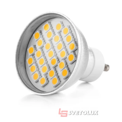 Лампа светодиодная GU10 LED 3.8W 27 pcs WW MR16 SMD5050 Brille