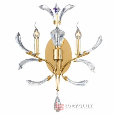 Бра настінне накладне Кришталеве Свічка класичне BCL-417W/2 E14 Gold Brille