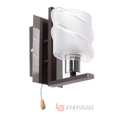 Бра настінне накладне з вимикачем класичне BR-589W/1E14 CH+W Brille