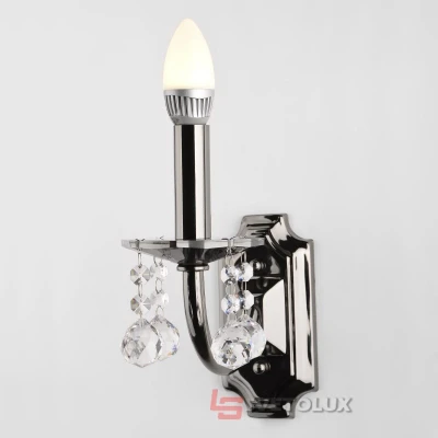 Бра настенное накладное в спальню хрустальное свеча классическое BCL-072W/1 Brille