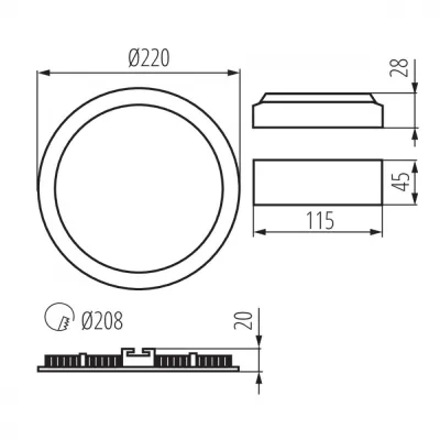 Потолочный светильник Kanlux ROUNDA V2 LED18W-WW-W 28935