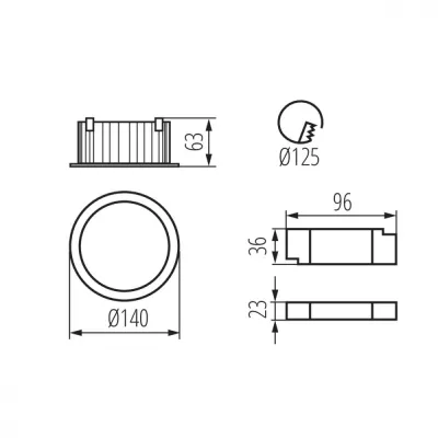 Светильник downlight TIBERI PRO 20W-940-B Kanlux 35671 35671 Светильник downlight TIBERI PRO 20W-940-B Kanlux 35671 35671
