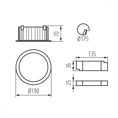 Светильник downlight TIBERI PRO 30W-940-B Kanlux 35673 35673 Светильник downlight TIBERI PRO 30W-940-B Kanlux 35673 35673