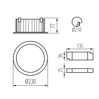 Светильник downlight TIBERI PRO 40W-940-B Kanlux 35675 35675 Светильник downlight TIBERI PRO 40W-940-B Kanlux 35675 35675