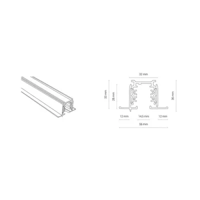Шинопровод врезной Nowodvorski 8695 CTLS RECESSED TRACK 2M WHITE CN Шинопровод врезной Nowodvorski 8695 CTLS RECESSED TRACK 2M WHITE CN