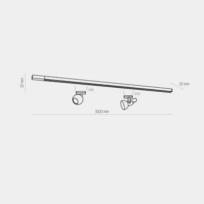 Трековий шинопровід TK Lighting 3603 Tracer накладної 1м 3L