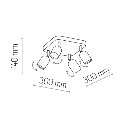 Світильник-спот TK-Lighting TOP Black / White 4 6269