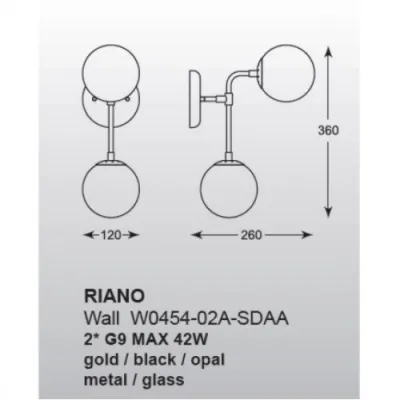 Бра Zuma Line Riano W0454-02A-SDAA Бра Zuma Line Riano W0454-02A-SDAA