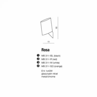 Бра Azzardo ROSA black AZ0144 Бра Azzardo ROSA black AZ0144