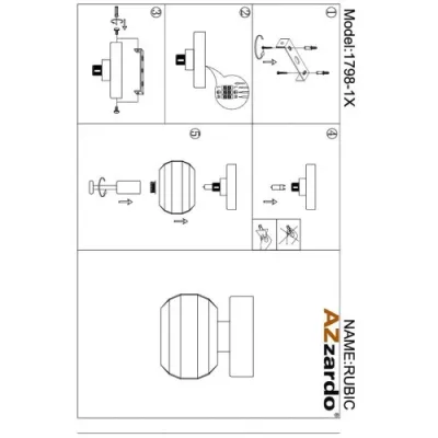 Точечный светильник Azzardo RUBIC 1 TOP AZ0489 Точечный светильник Azzardo RUBIC 1 TOP AZ0489