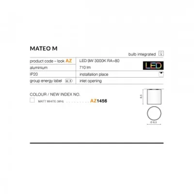 Точечный светильник Azzardo MATEO M white AZ1456 Точечный светильник Azzardo MATEO M white AZ1456