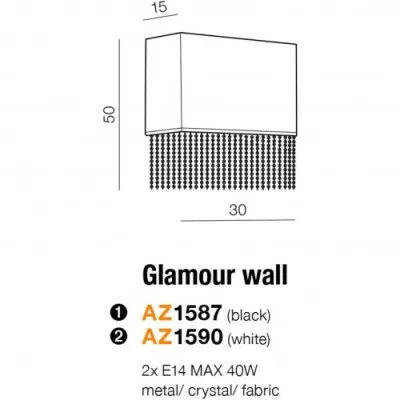 Бра Azzardo GLAMOUR wall black AZ1587 Бра Azzardo GLAMOUR wall black AZ1587