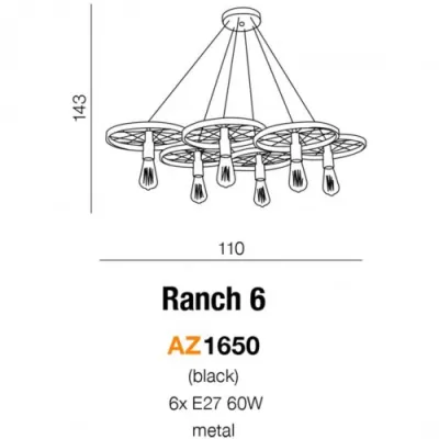 Люстра Azzardo RANCH 6 AZ1650