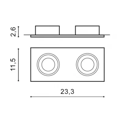 Точечный светильник Azzardo HUGO 2 DOWNLIGHT aluminium (без рефлектора) AZ1737