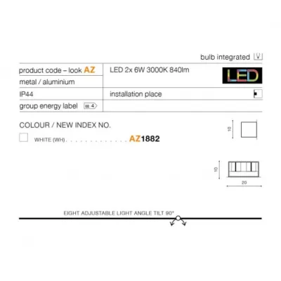 Бра Azzardo GAMBINO 2 white AZ1882