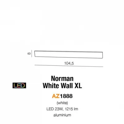 Бра Azzardo NORMAN white wall XL AZ1888 Бра Azzardo NORMAN white wall XL AZ1888