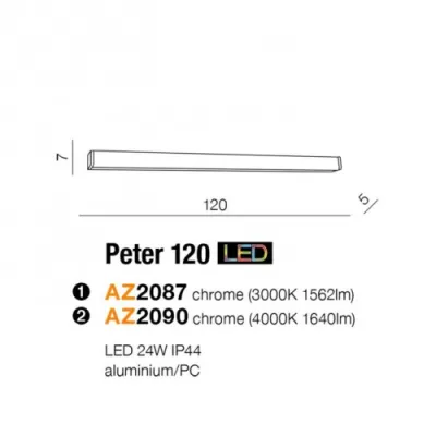Бра Azzardo PETER 120 3000 chrome AZ2087