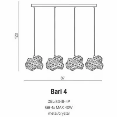 Подвесной светильник Azzardo BARI 4 AZ2105 Подвесной светильник Azzardo BARI 4 AZ2105