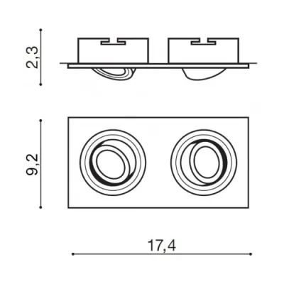 Точечный светильник Azzardo CARO 2 square aluminium AZ2438 Точечный светильник Azzardo CARO 2 square aluminium AZ2438