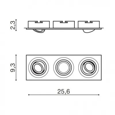Точковий світильник Azzardo CARO 3 square aluminium AZ2441