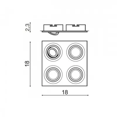 Точечный светильник Azzardo CARO 4 square aluminium AZ2444 Точечный светильник Azzardo CARO 4 square aluminium AZ2444