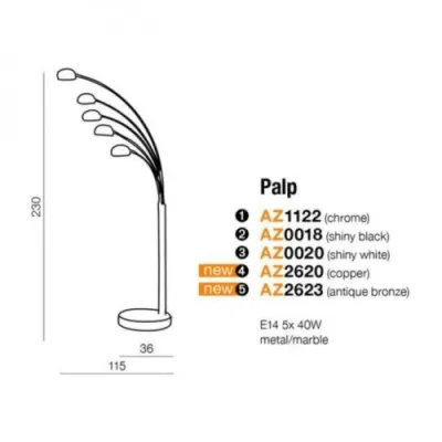 Торшер Azzardo PALP antique BRONZE AZ2623 Торшер Azzardo PALP antique BRONZE AZ2623
