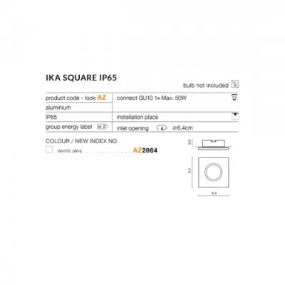 Точковий світильник Azzardo IKA S IP65 white AZ2864 Точковий світильник Azzardo IKA S IP65 white AZ2864