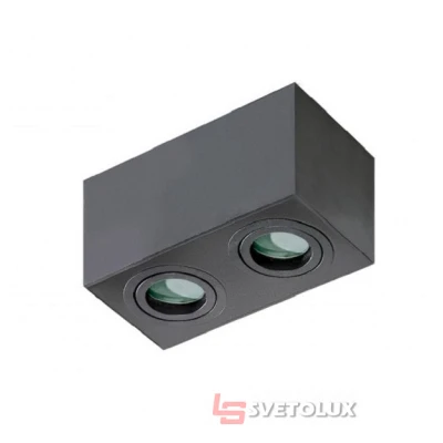 Точковий світильник Azzardo BRANT 2 square IP44 black AZ2879