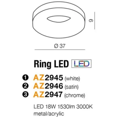 Стельовий світильник Azzardo RING led 3000K CH AZ2947 Стельовий світильник Azzardo RING led 3000K CH AZ2947