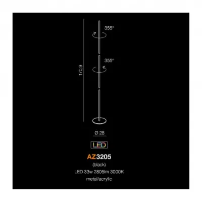Торшер Azzardo TETA AZ3205 Торшер Azzardo TETA AZ3205