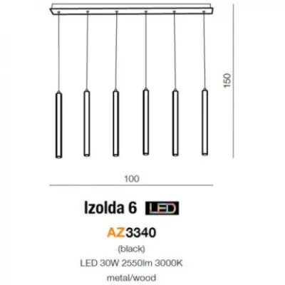 Подвесной светильник Azzardo IZOLDA 6 AZ3340 Подвесной светильник Azzardo IZOLDA 6 AZ3340
