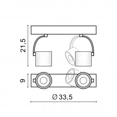 Спот Azzardo BROSS arm 2 black AZ3503