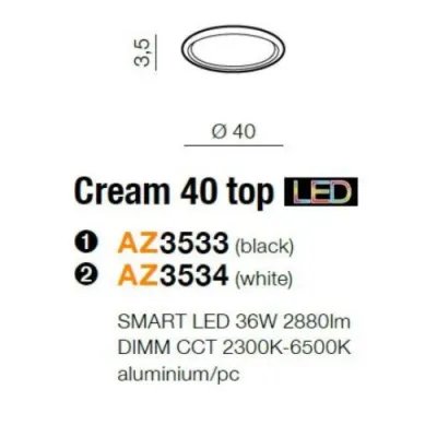 Потолочный светильник Azzardo Cream 40 Top Smart AZ3534 Потолочный светильник Azzardo Cream 40 Top Smart AZ3534