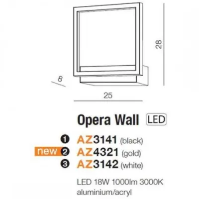 Уличный светильник Azzardo opera wall gold AZ4321 Уличный светильник Azzardo opera wall gold AZ4321