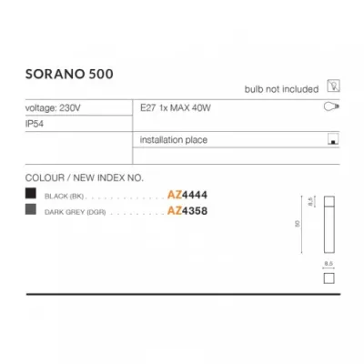 Парковий світильник Azzardo SORANO 500 DGR AZ4358 Парковий світильник Azzardo SORANO 500 DGR AZ4358