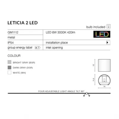 Уличный светильник Azzardo leticia 2 led BK AZ4469 Уличный светильник Azzardo leticia 2 led BK AZ4469