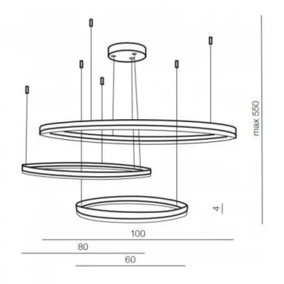 Люстра Azzardo HALO pendant 100+80+60 BK AZ4707 Люстра Azzardo HALO pendant 100+80+60 BK AZ4707